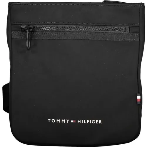 Schwarze Polyester-Schultertasche mit Taschen - Tommy Hilfiger - Modalova