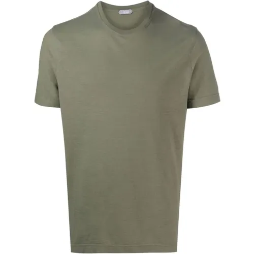 Baumwoll-T-Shirt mit 3 Knöpfen , Herren, Größe: 3XL - Zanone - Modalova