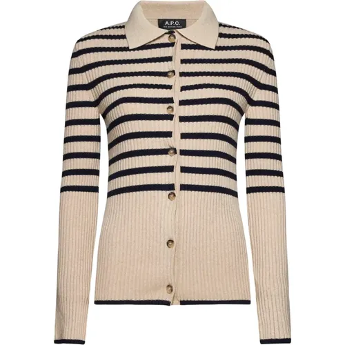 Striped Cotton-Cashmere Sweater , female, Sizes: L, S, M - A.p.c. - Modalova