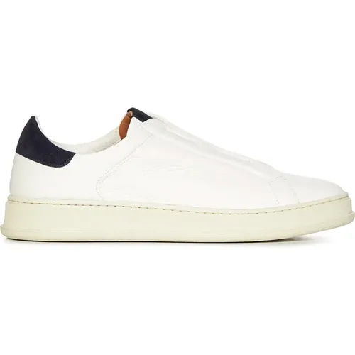 Sneakers with Navy Accents , male, Sizes: 6 UK, 9 UK - Kiton - Modalova