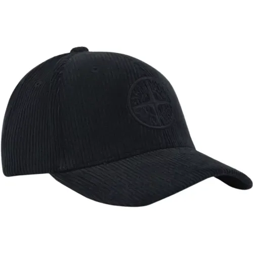 Corduroy Compass Cap in Navy , unisex, Sizes: ONE SIZE - Stone Island - Modalova