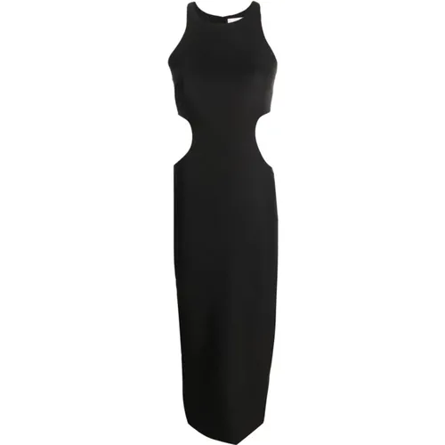Schwarzes Stretch-Cady-Kleid mit Ausschnitt und Schlitz hinten , Damen, Größe: S - Chiara Ferragni Collection - Modalova