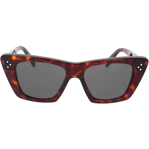 Geometric Sunglasses with Havana Frame and Gradient Grey Lenses , female, Sizes: 51 MM - Celine - Modalova