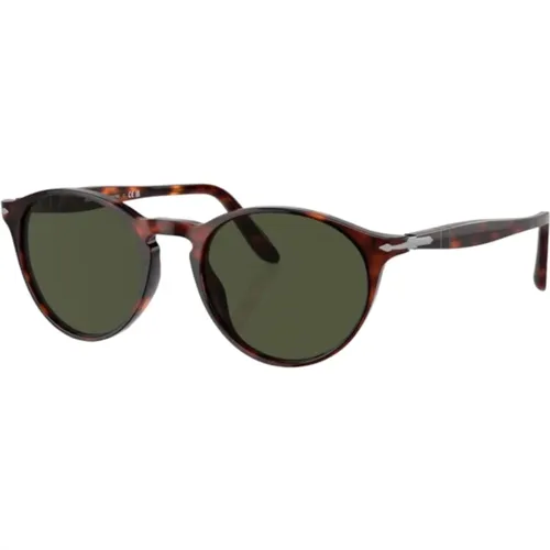 Sonnenbrille - Havana Rahmen, grüne Gläser - Persol - Modalova