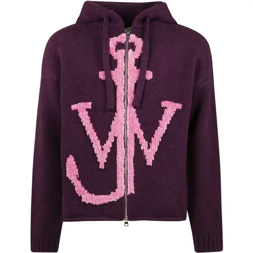 Anchor Hoodie Zip Up Jacket , male, Sizes: L, S - JW Anderson - Modalova