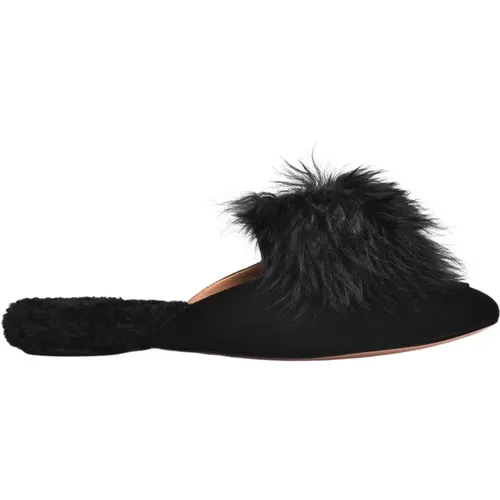 Schwarze Wildleder Foxy Flache Schuhe , Damen, Größe: 35 EU - Aquazzura - Modalova