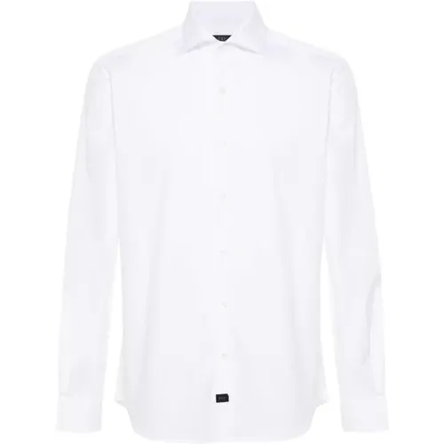 Weiße Baumwollmischung Popeline Hemd , Herren, Größe: 4XL - Fay - Modalova
