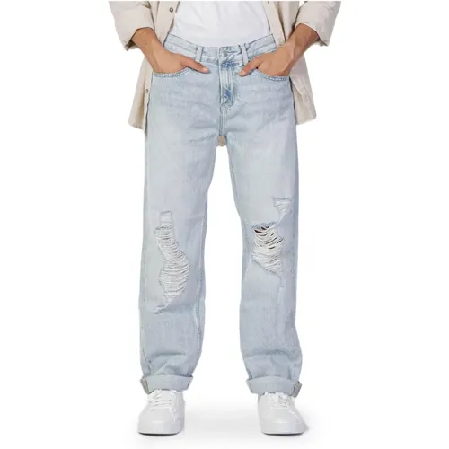 Light Ripped Effect Jeans , male, Sizes: W30, W32 - Calvin Klein Jeans - Modalova