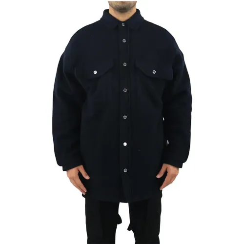 Oversized Shirt Coat Navy , male, Sizes: S, M - Ambush - Modalova