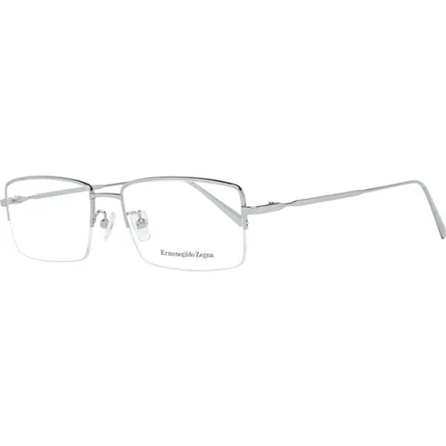Silberne Titanium Halbrand Optische Brillen - Ermenegildo Zegna - Modalova