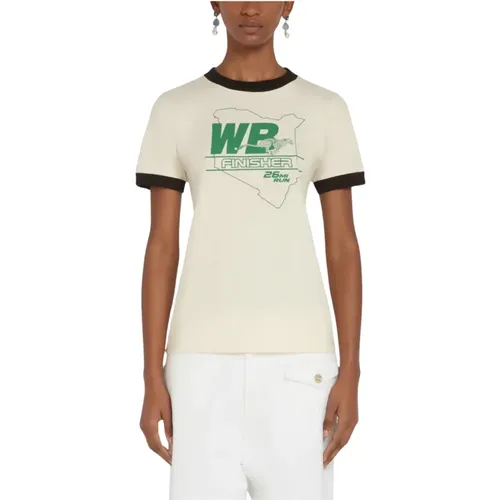 Stylisches Baumwoll-T-Shirt , Damen, Größe: L - Wales Bonner - Modalova