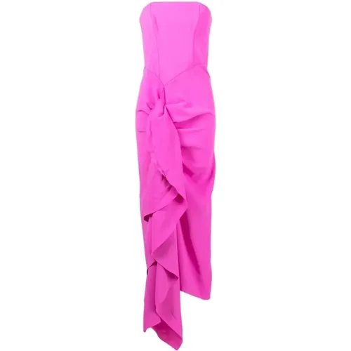 Fuchsia Thalia Draped Strapless Dress , female, Sizes: M, 2XS - Solace London - Modalova