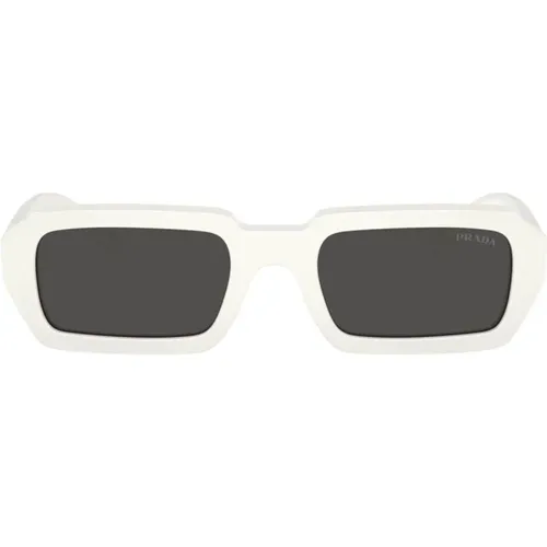 Sonnenbrille mit quadratischem Acetatrahmen in Weiß , unisex, Größe: 52 MM - Prada - Modalova
