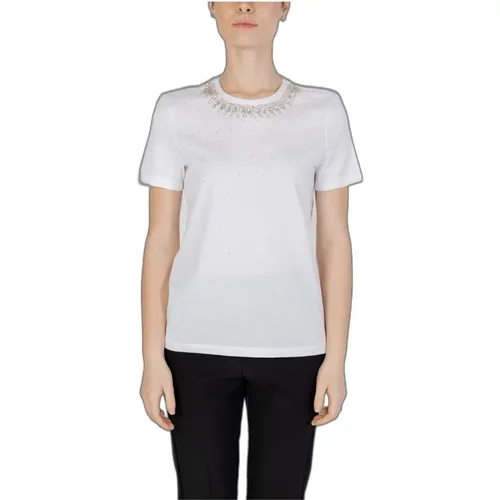 Plain Cotton T-Shirt , female, Sizes: M - Only - Modalova