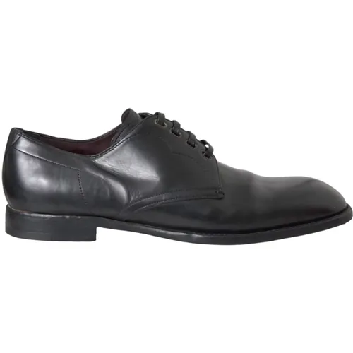 Schwarze Leder Derby Schuhe - Dolce & Gabbana - Modalova