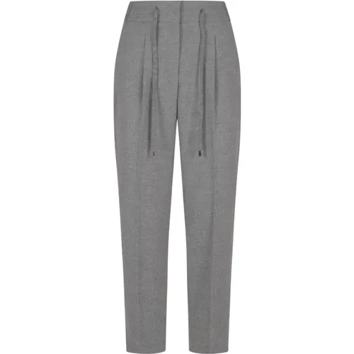 Leichte Flanell Stretch Hose mit Kordelzug , Damen, Größe: M - PESERICO - Modalova