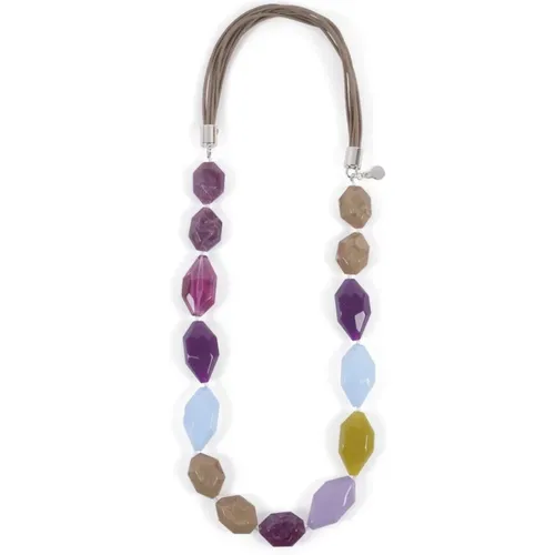 MultiColour Halskette mit Schnüren und Geometrischen Elementen , Damen, Größe: ONE Size - Emporio Armani - Modalova