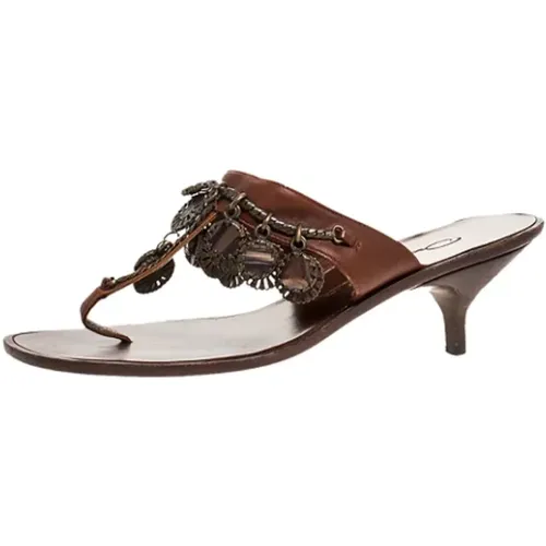 Pre-owned Leather sandals , female, Sizes: 4 1/2 UK - Oscar De La Renta Pre-owned - Modalova