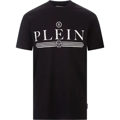 Schwarzes Logo T-Shirt , Herren, Größe: M - Philipp Plein - Modalova