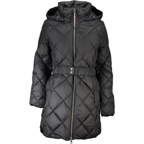 Schwarze Kapuzenjacke mit Logo - Tommy Hilfiger - Modalova