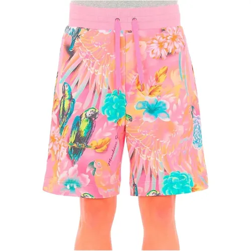 Casual Shorts mit tropischem Muster - L, Rosa , Herren, Größe: S - Moschino - Modalova