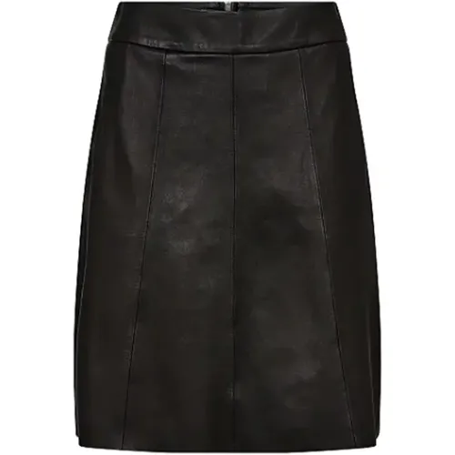 Classic A-line Leather Skirt , female, Sizes: M, XS, XL, L, S - MOS MOSH - Modalova