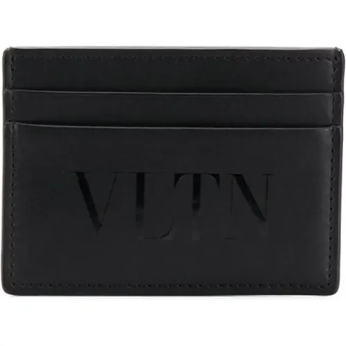 Leather Vltn Logo Cardholder , male, Sizes: ONE SIZE - Valentino Garavani - Modalova