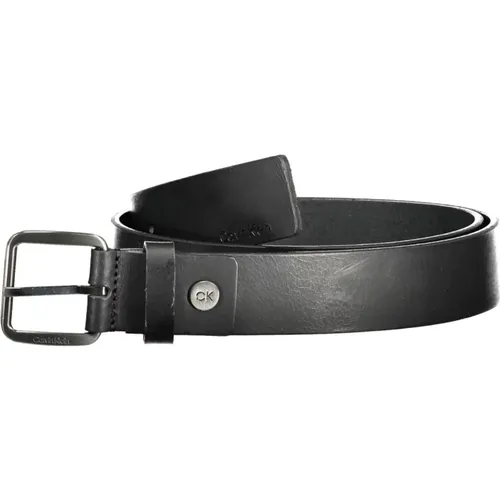 Herren Ledergürtel Schwarz Metallschnalle , Herren, Größe: 95 CM - Calvin Klein - Modalova