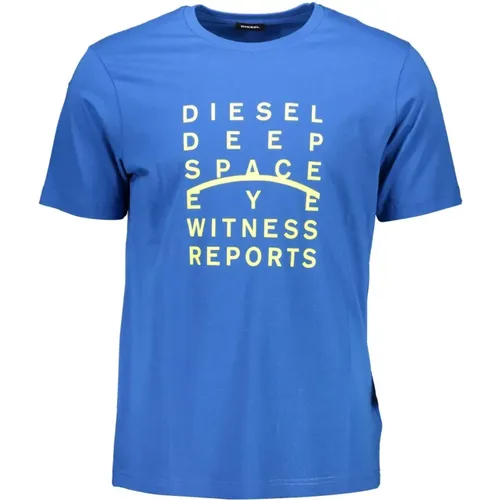 Blaues Herren T-Shirt mit kurzen Ärmeln - Diesel - Modalova