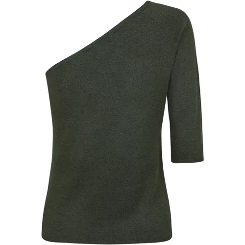 Seiden Jade Asymmetrisches Top , Damen, Größe: XL - Cortana - Modalova