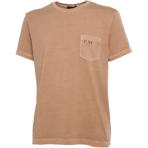 Cotton T-shirt , male, Sizes: M, L, S, XL - Fay - Modalova