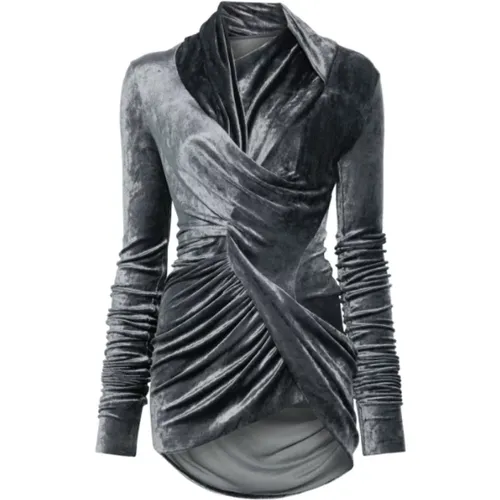 Stahl Magnetisches Langarm-Top , Damen, Größe: M - Rick Owens - Modalova