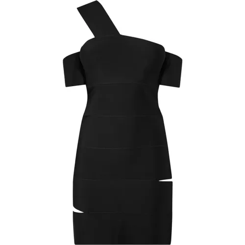 One-Shoulder Mini Dress with Cut-Out Detail , female, Sizes: M - alexander mcqueen - Modalova