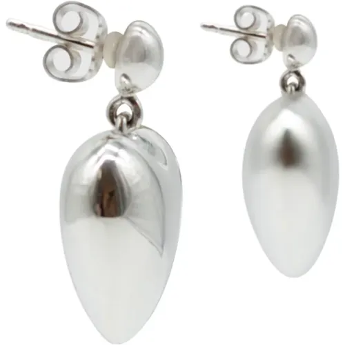 Heart-shaped Silver Earring , female, Sizes: ONE SIZE - Trine Tuxen - Modalova
