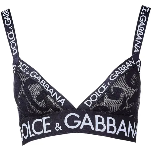 Laced Logo Bra , female, Sizes: XS - Dolce & Gabbana - Modalova
