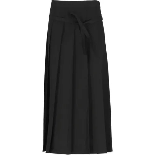 Wool Skirt with Pleats , female, Sizes: S, XS, M - Fabiana Filippi - Modalova