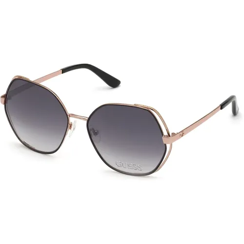 Golden Smoke Mirror Sunglasses , female, Sizes: 59 MM - Guess - Modalova