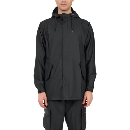 Waterproof fishtail jacket with hood , male, Sizes: S, M, XL, L - Rains - Modalova