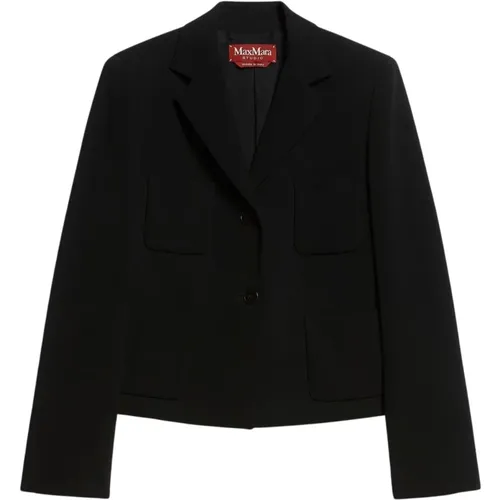 Boxy Cady Jacke mit vorderer Knopfleiste , Damen, Größe: S - Max Mara Studio - Modalova