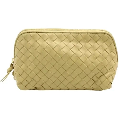 Leather Travel Bag - Pre-owned Intreciciato Cosmetic Pouch , female, Sizes: ONE SIZE - Bottega Veneta Vintage - Modalova