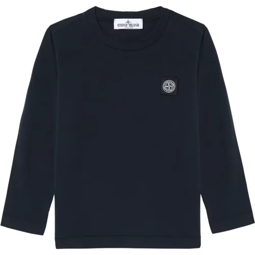 Langarm Rundhals T-Shirt - Stone Island - Modalova