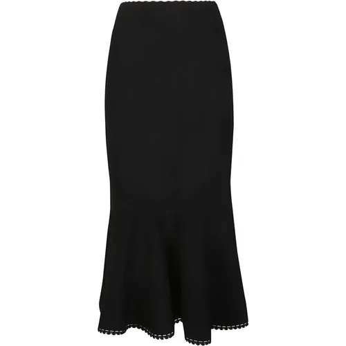 Scalloped Flared Skirt , female, Sizes: S, XS, 2XS - Victoria Beckham - Modalova