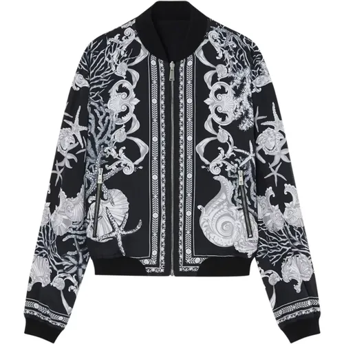 Reversible Graphic Print Jacket , male, Sizes: XL, L - Versace - Modalova