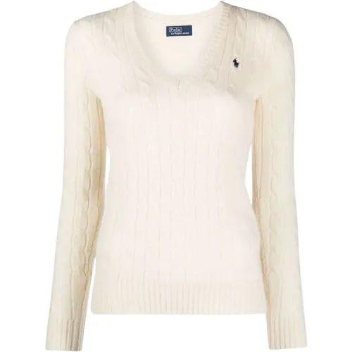Kimberly LS Pullover - V-Neck Knitwear for Modern Women , female, Sizes: XL, L - Polo Ralph Lauren - Modalova