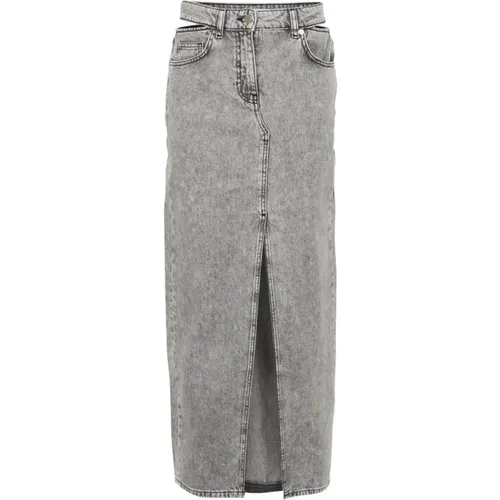 Grey Denim Skirt with Cut-Out Detailing , female, Sizes: L - IRO - Modalova