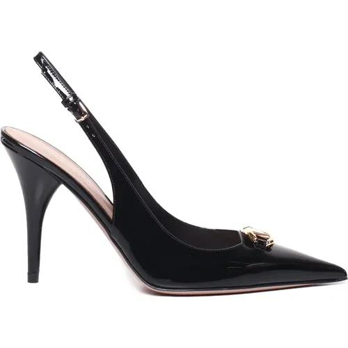 Schwarze Absatz Slingback Schuhe - Valentino Garavani - Modalova