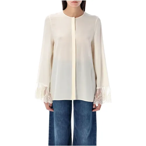 Silk Fluid Blouse Coconut Milk , female, Sizes: S - Chloé - Modalova