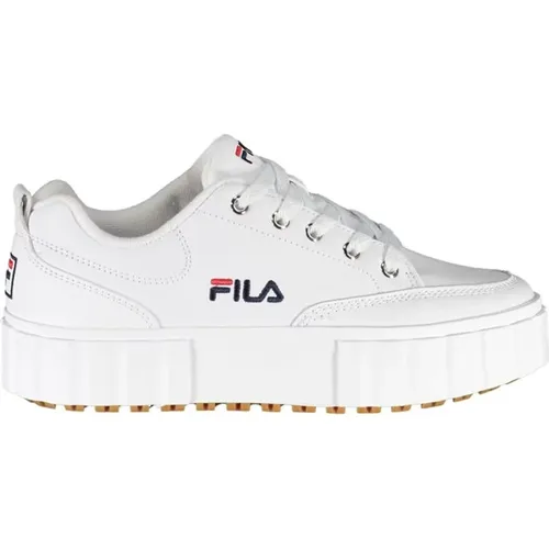 Weiße Keilsneakers mit Besticktem Detail , Damen, Größe: 36 EU - Fila - Modalova