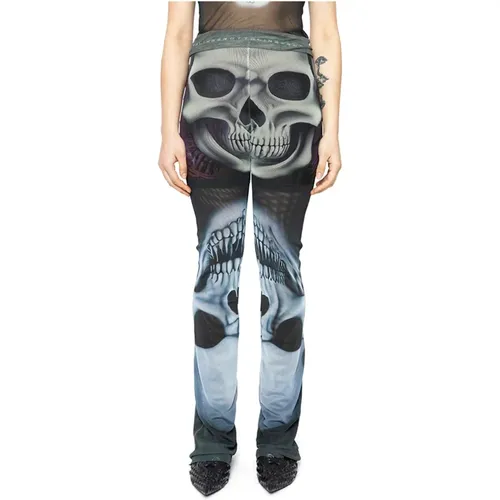 Skull Print Mesh Pants , female, Sizes: XS - Ottolinger - Modalova