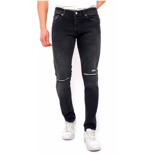 Zerrissene Schwarze Jeans Herren Slim Fit - DC , Herren, Größe: W32 - True Rise - Modalova